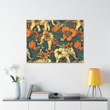 Vintage 70's Inspired Elephant Florals Canvas Gallery Wraps!