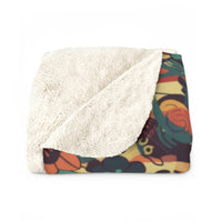 Vintage 70's Inspired Musical Notes Sherpa Fleece Blanket!