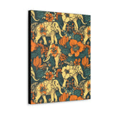 Vintage 70's Inspired Elephant Florals Canvas Gallery Wraps!