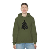 Star Christmas Tree Minimalistic Design Unisex Heavy Blend Hooded Sweatshirt! Winter Vibes!