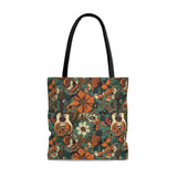 Vintage 70's inspired Floral Guitar Tote Bag!