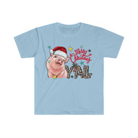 Rustic Merry Christmas Yall Pig Unisex Graphic Tees! Winter Vibes!