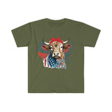 Highlander Cow USA 1776 Independence Day Unisex Graphic Tees!