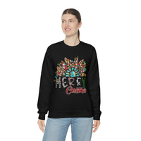 Merry Christmas Sunflower Holiday Unisex Heavy Blend Crewneck Sweatshirt! Winter Vibes!