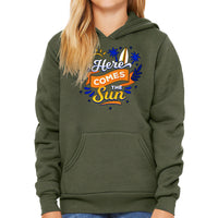 Here Comes the Sun Kids' Sponge Fleece Hoodie - Cute Kids' Hoodie - Themed Hoodie for Kids