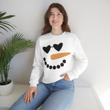 Snowman Heart Eyes Unisex Heavy Blend Crewneck Sweatshirt! Winter Vibes!