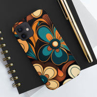 Vintage Florals Brown and Teal Tough Phone Cases, Case-Mate!