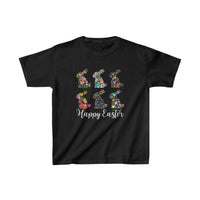 Happy Easter Floral Bunnies Kids Heavy Cotton Tee! Foxy Kids!