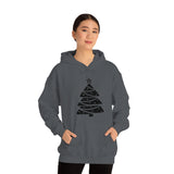 Christmas Tree Wrap Minimalistic Design Unisex Heavy Blend Hooded Sweatshirt! Winter Vibes!