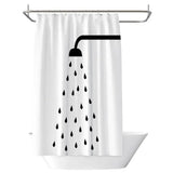 Modern Minimalist Waterproof Shower Curtain with Exclusive Artwork