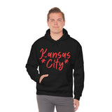 Kansas City Football Red Unisex Heavy Blend Hooded Sweatshirt! Football Season!