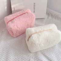 Soft Fur Travel Makeup Organizer Bag for Women