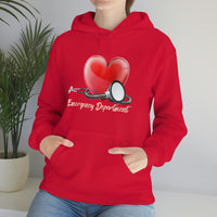 Valentines Day Stethoscope Heart Hug Emergency Department Unisex Heavy Blend Hooded Sweatshirt! Spring Vibes!