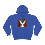 Paint Striped Deer Head Holiday Unisex Heavy Blend Hooded Sweatshirt! Winter Vibes!