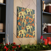 Vintage 70's Inspired Elephant Florals Canvas Gallery Wraps!