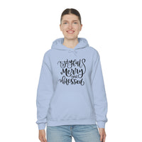 Joyful Merry Blessed Unisex Heavy Blend Hooded Sweatshirt! Winter Vibes!