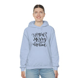 Joyful Merry Blessed Unisex Heavy Blend Hooded Sweatshirt! Winter Vibes!