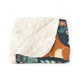 Vintage 70's Inspired Foxy Florals Sherpa Fleece Blanket!