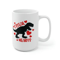 I Steal Hearts T-Rex Valentines Day Ceramic Mug 15oz! Spring Vibes!