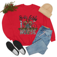 Rustic Santa's Favorite Nurse Unisex Heavy Blend Crewneck Sweatshirt! Winter Vibes!