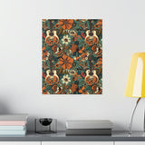 Vintage 70's Inspired Guitars Florals  Premium Matte Vertical Posters!