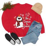 Tis The Season To Sparkle Snowman Unisex Heavy Blend Crewneck Sweatshirt! Winter Vibes!