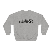 Believe Holiday Unisex Heavy Blend Crewneck Sweatshirt! Winter Vibes!