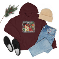 Rustic Cowboy Christmas Holiday Unisex Heavy Blend Hooded Sweatshirt! Winter Vibes!