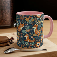 Vintage 70's Floral Foxy Accent Coffee Mug, 11oz!