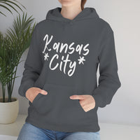 Kansas City Football White Logo Unisex Heavy Blend Hooded Sweatshirt! Football Season!