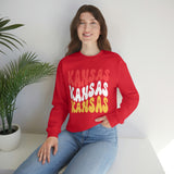 Kansas City Football Red Wave Unisex Heavy Blend Crewneck Sweatshirt! Football Season!