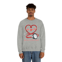 Valentines Day Emergency Department Stethoscope Heart Unisex Heavy Blend Crewneck Sweatshirt! Spring Vibes!