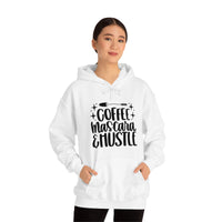 Coffee Mascara Hustle Unisex Heavy Blend Hooded Sweatshirt! Sarcastic Vibes!