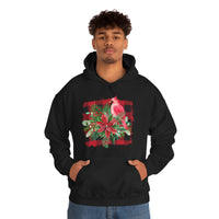 Buffalo Print Cardinal Holiday Unisex Heavy Blend Hooded Sweatshirt! Winter Vibes!