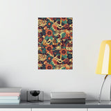 Vintage 70's Inspired Musical Notes Florals Premium Matte Vertical Posters!