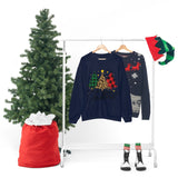 Merry Christmas Leopard Print Tree Unisex Heavy Blend Crewneck Sweatshirt! Winter Vibes!