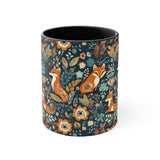 Vintage 70's Floral Foxy Accent Coffee Mug, 11oz!