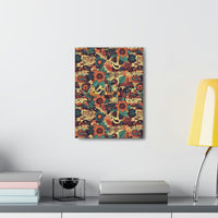 Vintage 70's Inspired Musical Notes Floral Canvas Gallery Wraps!