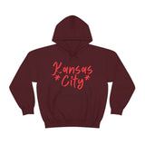 Kansas City Football Red Unisex Heavy Blend Hooded Sweatshirt! Football Season!