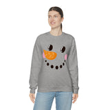 Snowman Grinning Side View Unisex Heavy Blend Crewneck Sweatshirt! Winter Vibes!