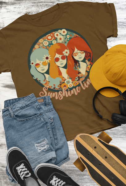 Vintage 70s Inspired Sunshine Time Unisex Graphic Tees! Summer Vibes!